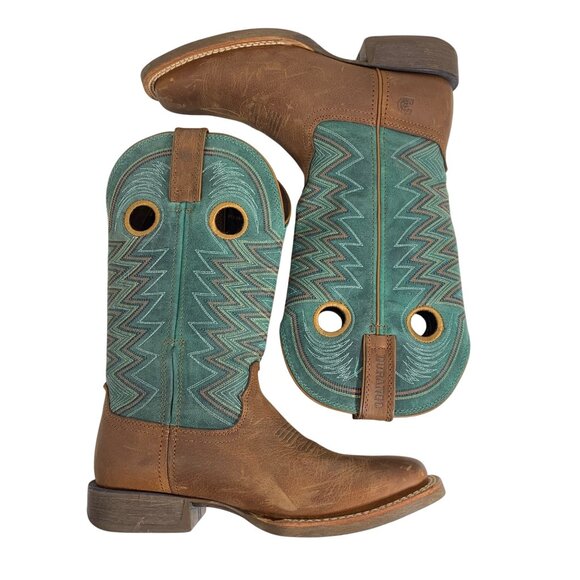 Durango Lady Rebel Pro Wheat/Tidal Teal Western Boots Womens SZ 7.5M EUC DRD0353 - Picture 1 of 9